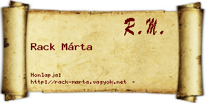 Rack Márta névjegykártya