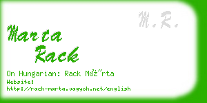 marta rack business card